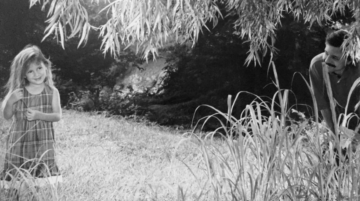 Keeley as a child with her father